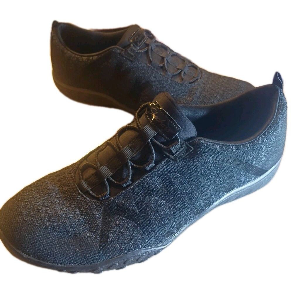 Skechers Women's Breathe Easy Infi-Knity Size-9.5 Black Walking Sneakers